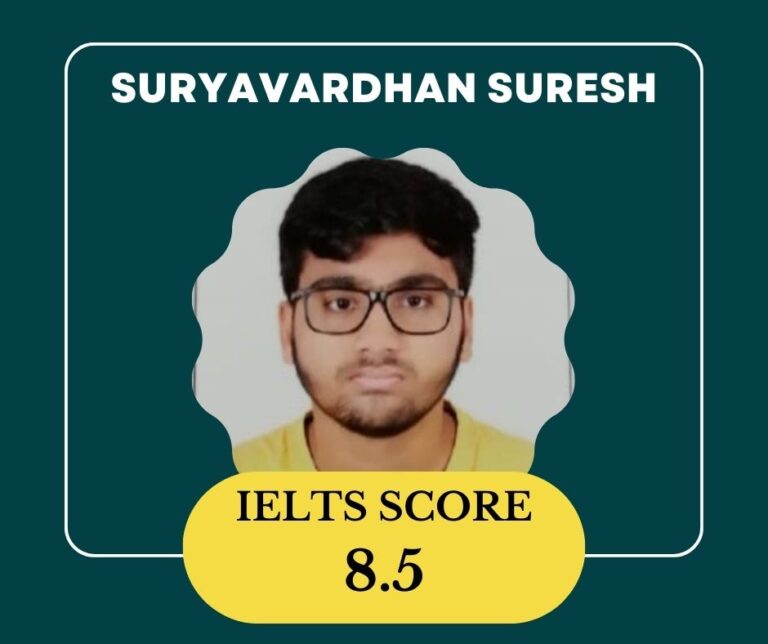Suryavardhan suresh scored 8.5 in ielts